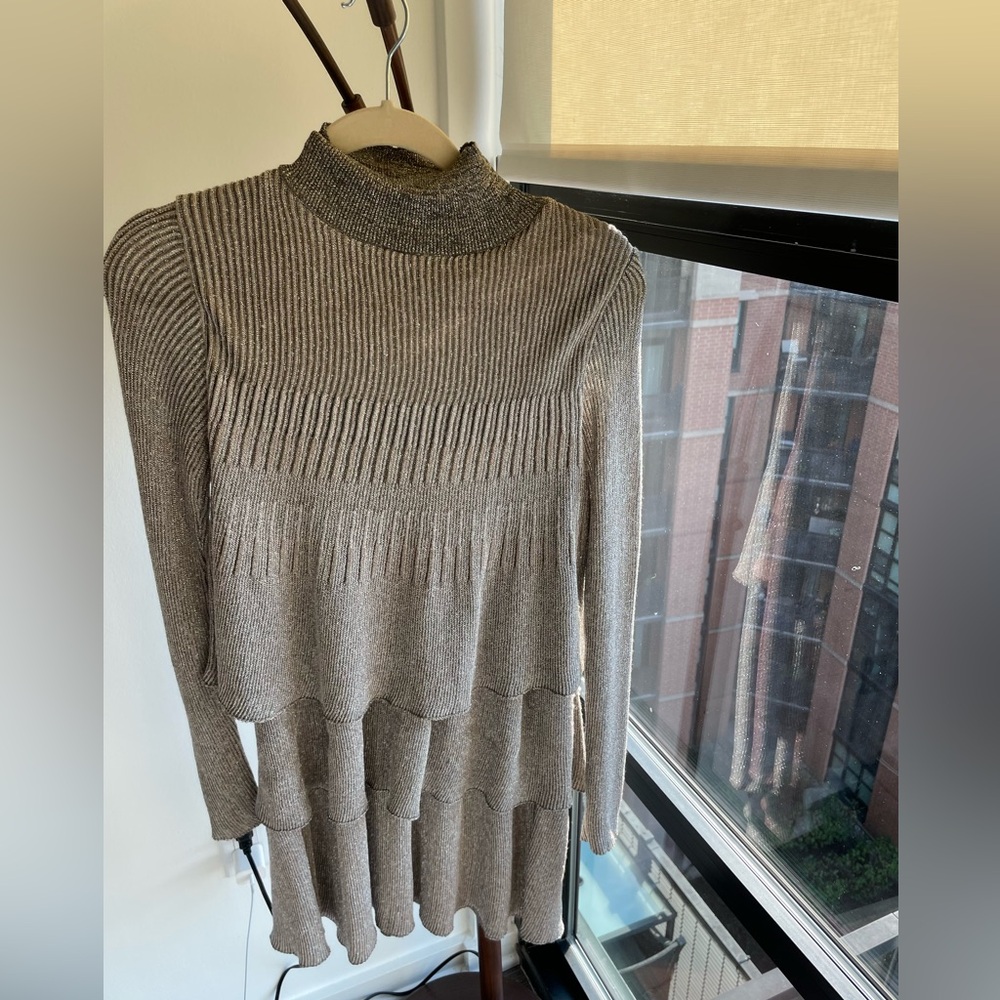 Zara- glittery layered mini sweater dress
